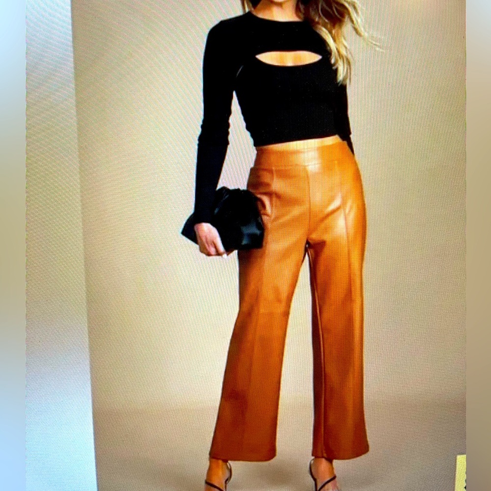 NWT BAGATELLE COGNAC VEGAN LEATHER Medium PANTS